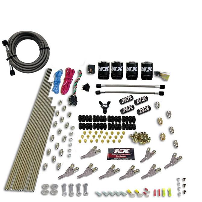 Nitrous Express Std Nozzle System (200-500Hp) Gas W/ Dist. Block & 4 Solenoids Less Bottle - 80018-00