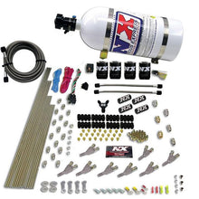 Nitrous Express Std Nozzle System (200-500Hp) Gas W/ Dist. Block & 4 Solenoids With 10Lb Bottle - 80018-10