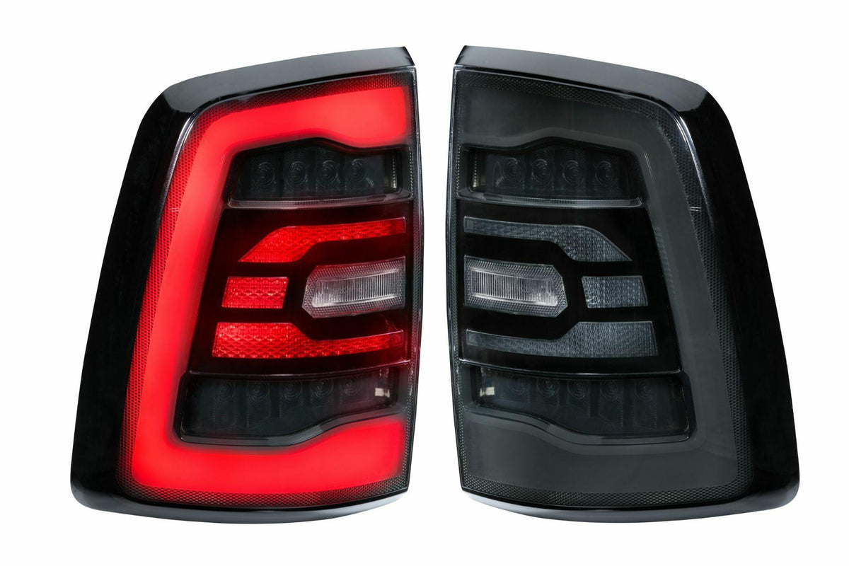 GTR Lighting Carbide LED Tail Lights: Dodge Ram (09-18) (Pair / Facelift / Smoked) - GTR.TL10