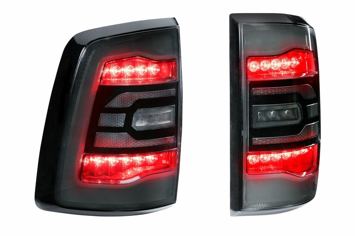 GTR Lighting Carbide LED Tail Lights: Dodge Ram (09-18) (Pair / Facelift / Smoked) - GTR.TL10