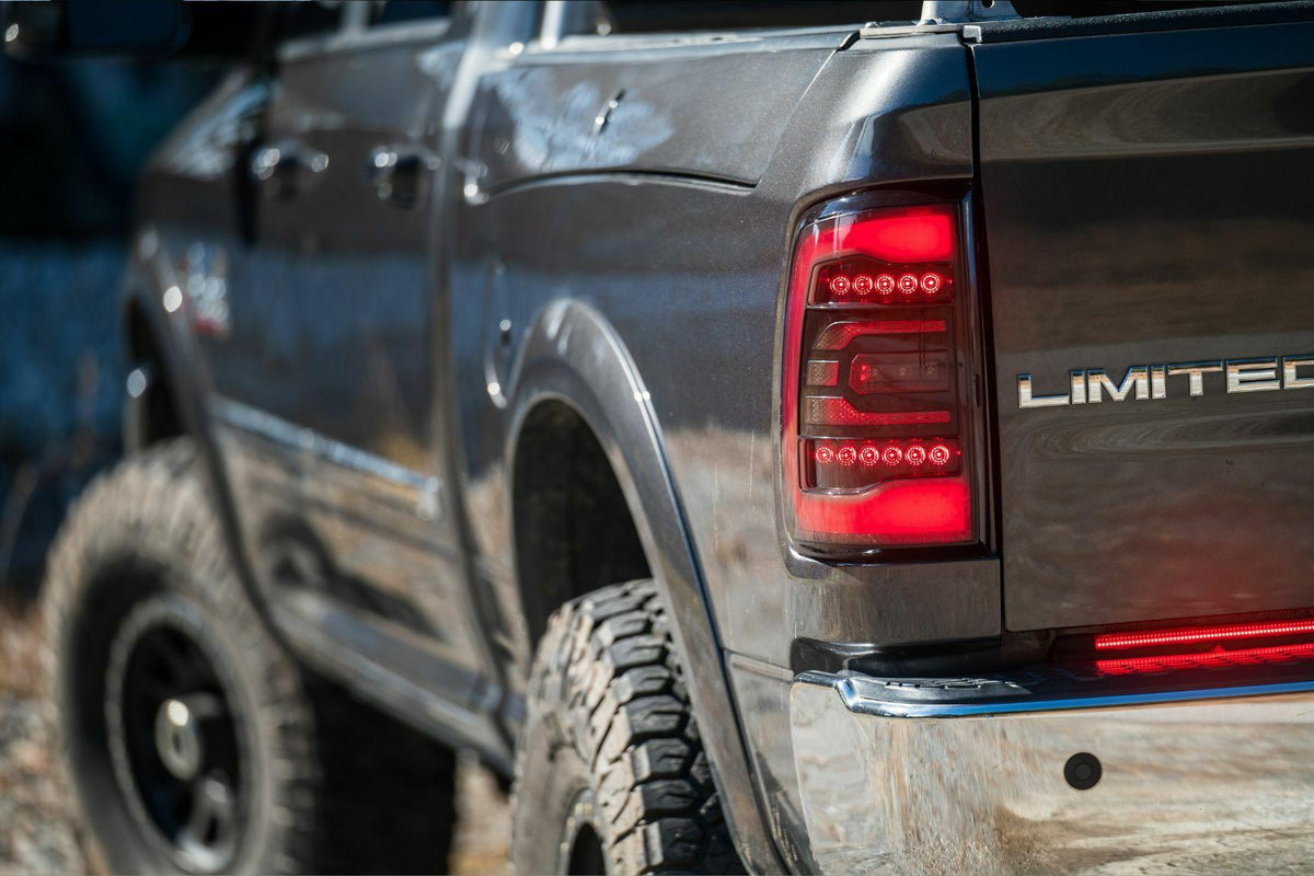 GTR Lighting Carbide LED Tail Lights: Dodge Ram (09-18) (Pair / Facelift / Smoked) - GTR.TL10