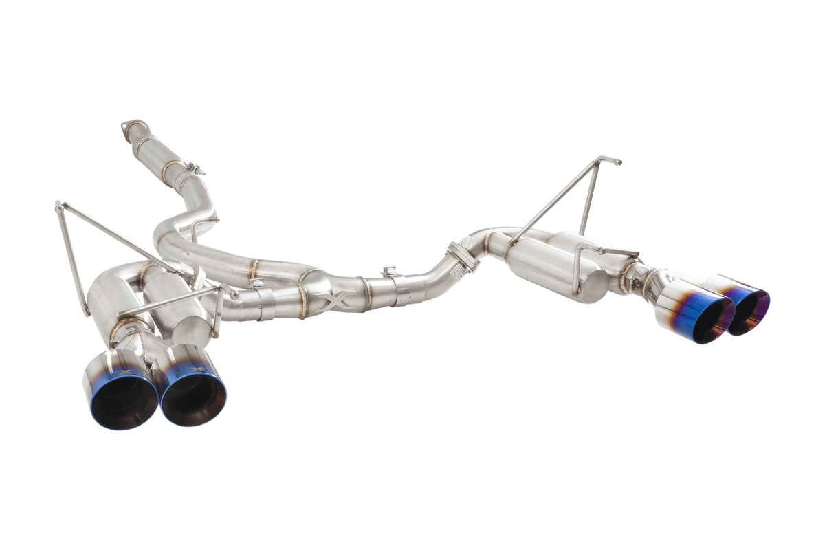 XForce Subaru G3 & VA WRX STI Race cat back system with black tips - ESSW28BKCS