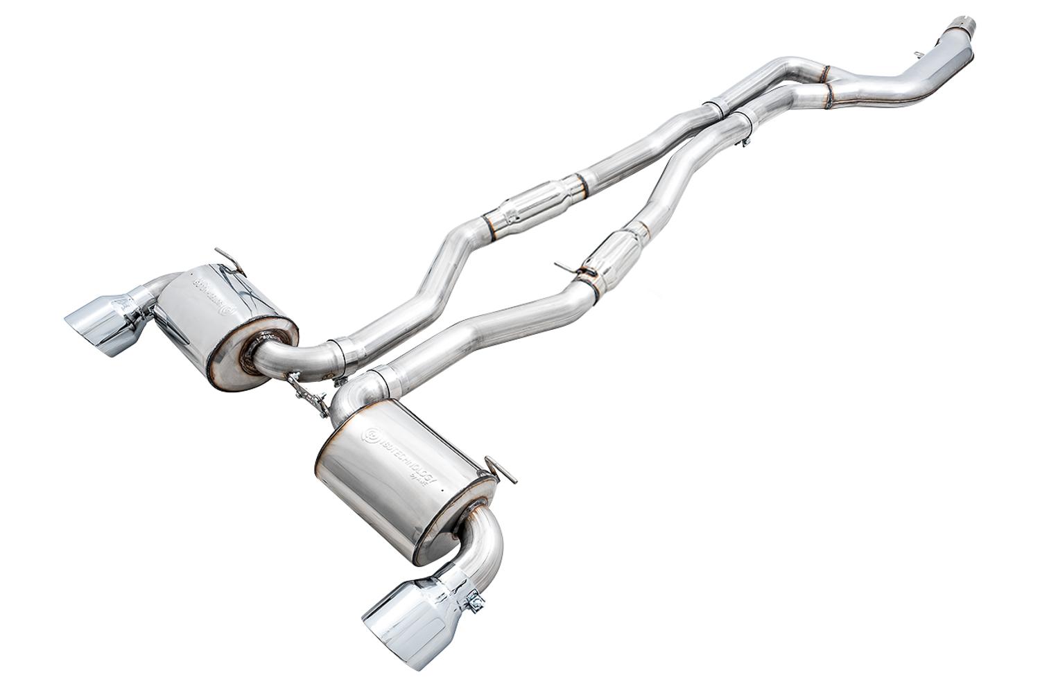 AWE Resonated Touring Edition for A90 Supra - 5" Chrome Tips - 3015-32118
