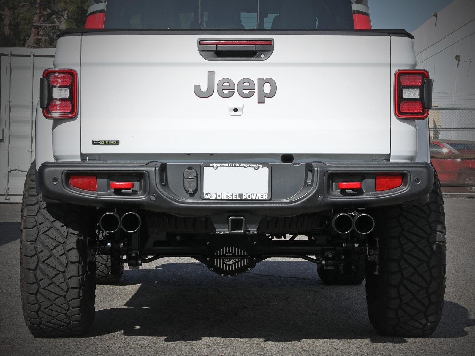aFe Vulcan Series 3" to 2.5" 304 Stainless Steel DPF-Back Exhaust System - Black Tips (2021 Jeep Gladiator V6 3.0L (td)) - 49-38095-B