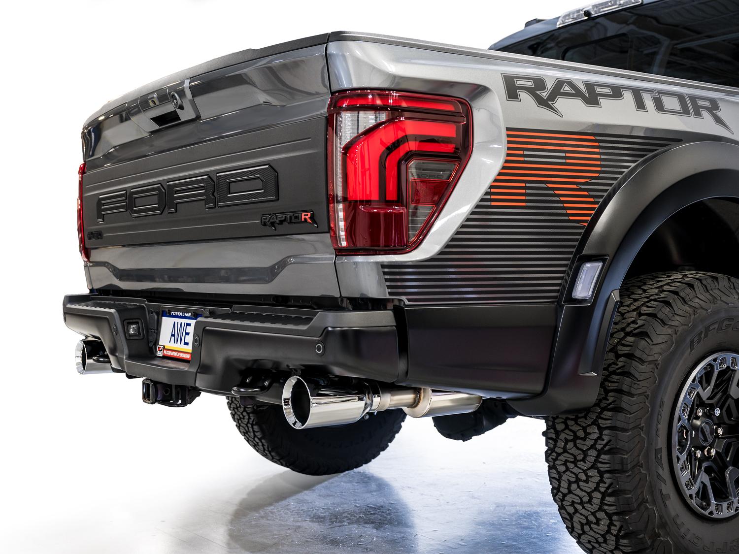 AWE SwitchPath Exhaust - Chrome Silver Tips (2023-2025 F-150 Raptor R 5.2L) - 3025-32852