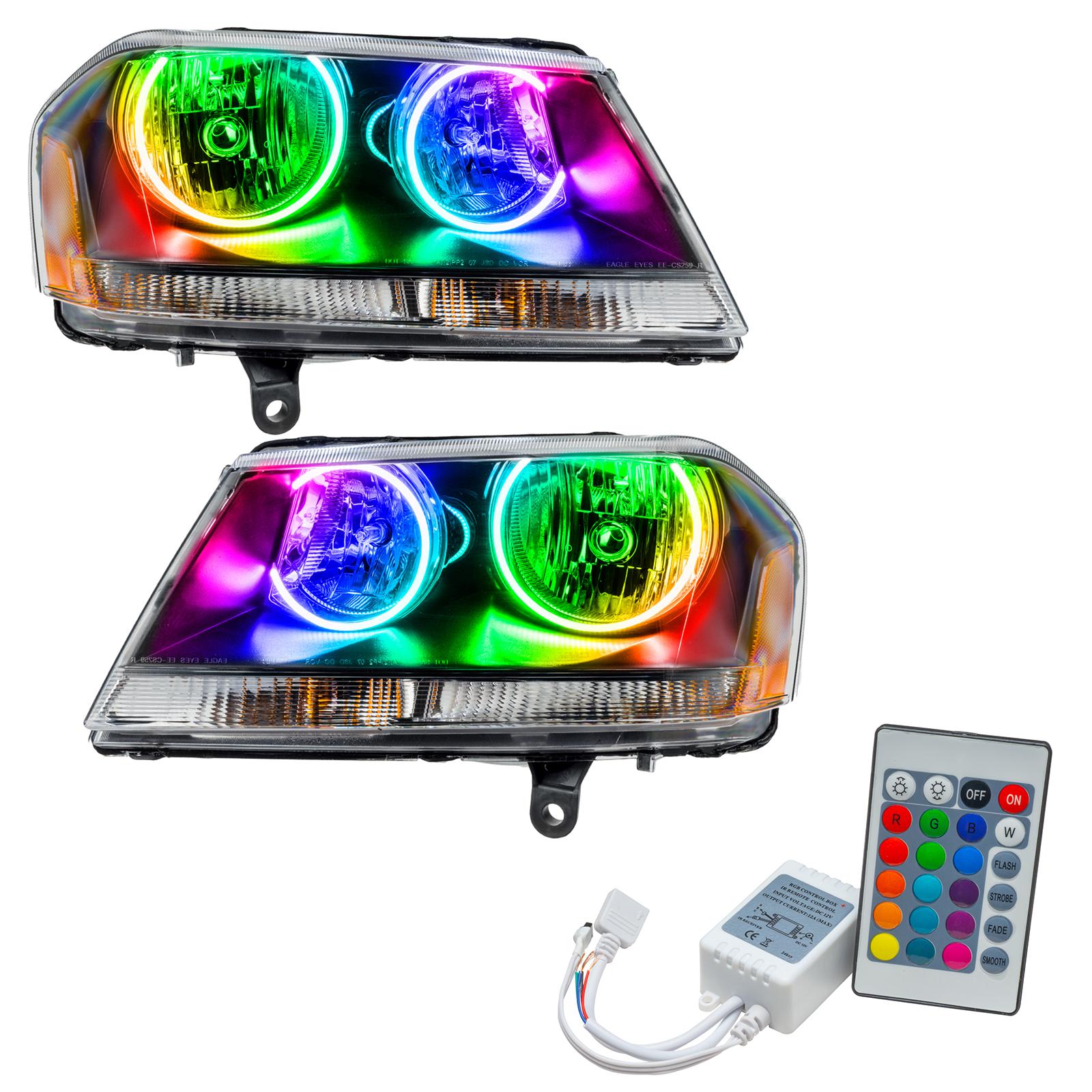 Oracle Lighting Smd Pre-Assembled Headlights, Black Bezel, Colorshift - Simple (2008-2014 Avenger) - 8101-504