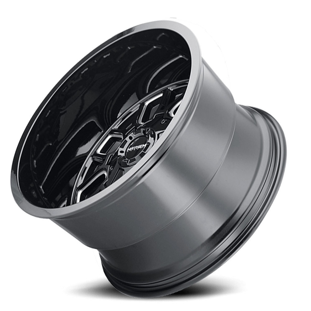Mayhem Wheels Mayhem Offroad Wheels Cogent 8107 GB 18x9 Milled Spokes Gloss Black 0 Off Set 6 Lug 5 BSM 106 Bore Cast Aluminum - 8107-8937BM