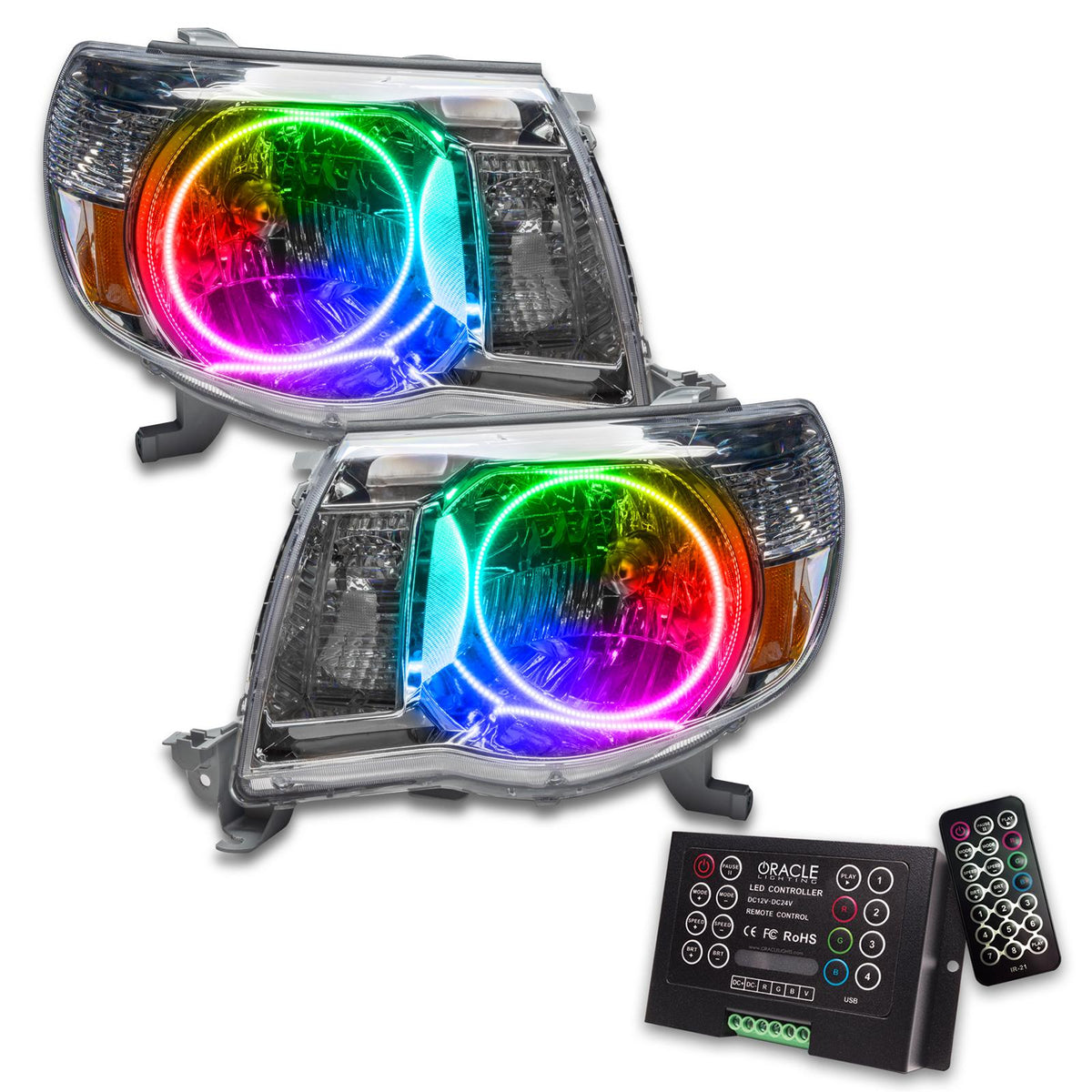 Oracle Lighting Smd Pre-Assembled Headlights, Colorshift 2.0 (2005-2011 Tacoma) - 8109-333