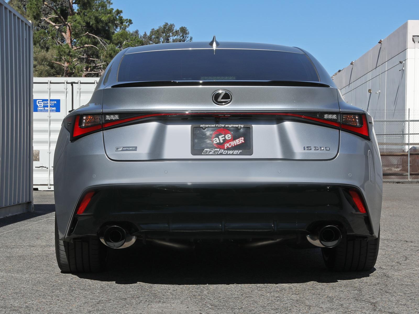 AFE Takeda 2-1/2 IN 304 Stainless Steel Axle-Back Exhaust System w/ Black Tip Lexus IS350 14-22 V6-3.5L - 49-36060-B