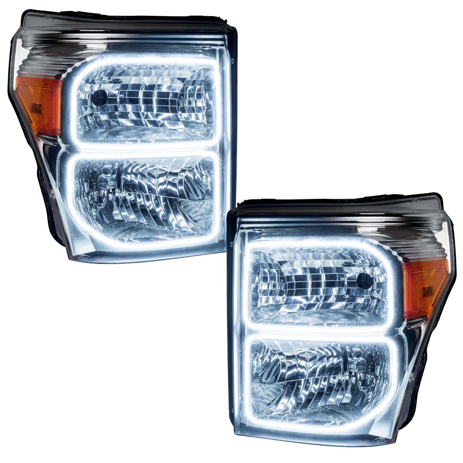 Oracle Lighting Led Pre-Assembled Headlights, Chrome Bezel, White (2011-2016 F-250 Super Duty, F-350, F-350 Super Duty) - 8158-001