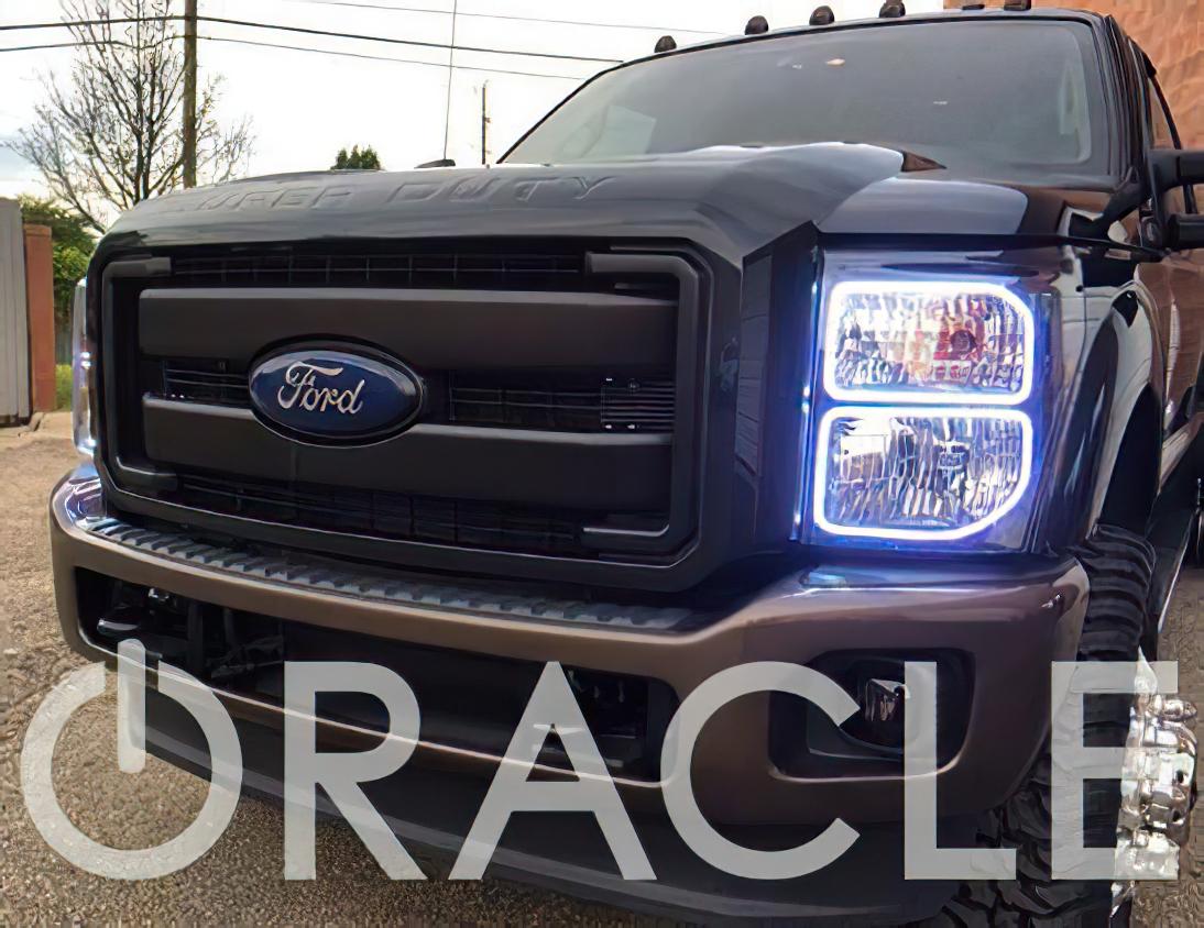 Oracle Lighting Led Pre-Assembled Headlights, Chrome Bezel, White (2011-2016 F-250 Super Duty, F-350, F-350 Super Duty) - 8158-001