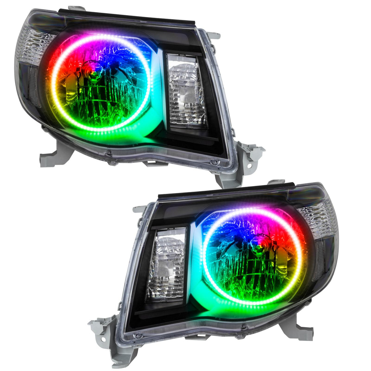 Oracle Lighting Smd Pre-Assembled Headlights, Black Bezel, Colorshift 2.0 (2005-2011 Tacoma) - 8161-333