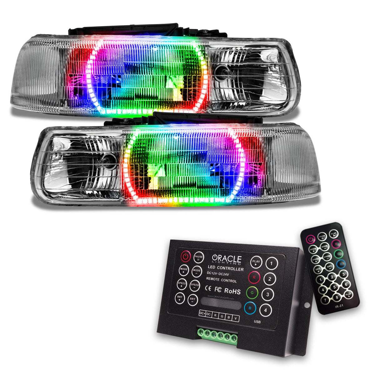 Oracle Lighting Smd Pre-Assembled Headlights, Colorshift 2.0 (2000-2006 Tahoe) - 8166-333