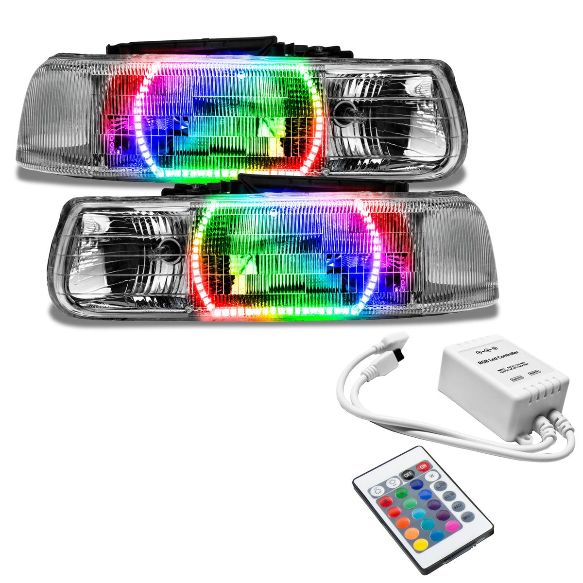 Oracle Lighting Smd Pre-Assembled Headlights, Colorshift - Simple (2000-2006 Tahoe) - 8166-504