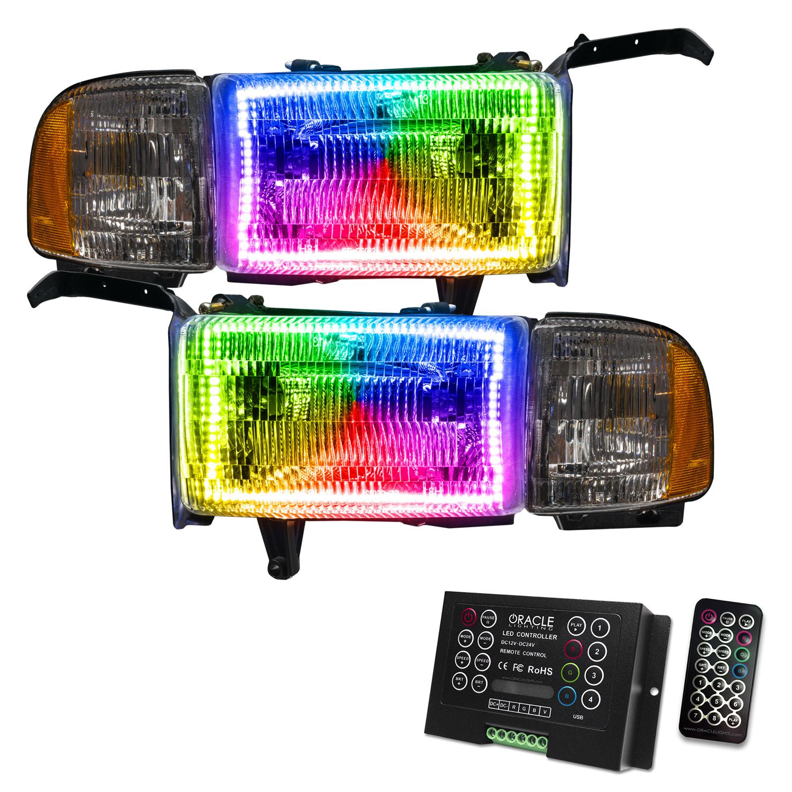 Oracle Lighting Smd Pre-Assembled Headlights, Colorshift 2.0 (1994-2001 Ram 1500, Ram 2500, Ram 3500, Ram 4000) - 8167-333