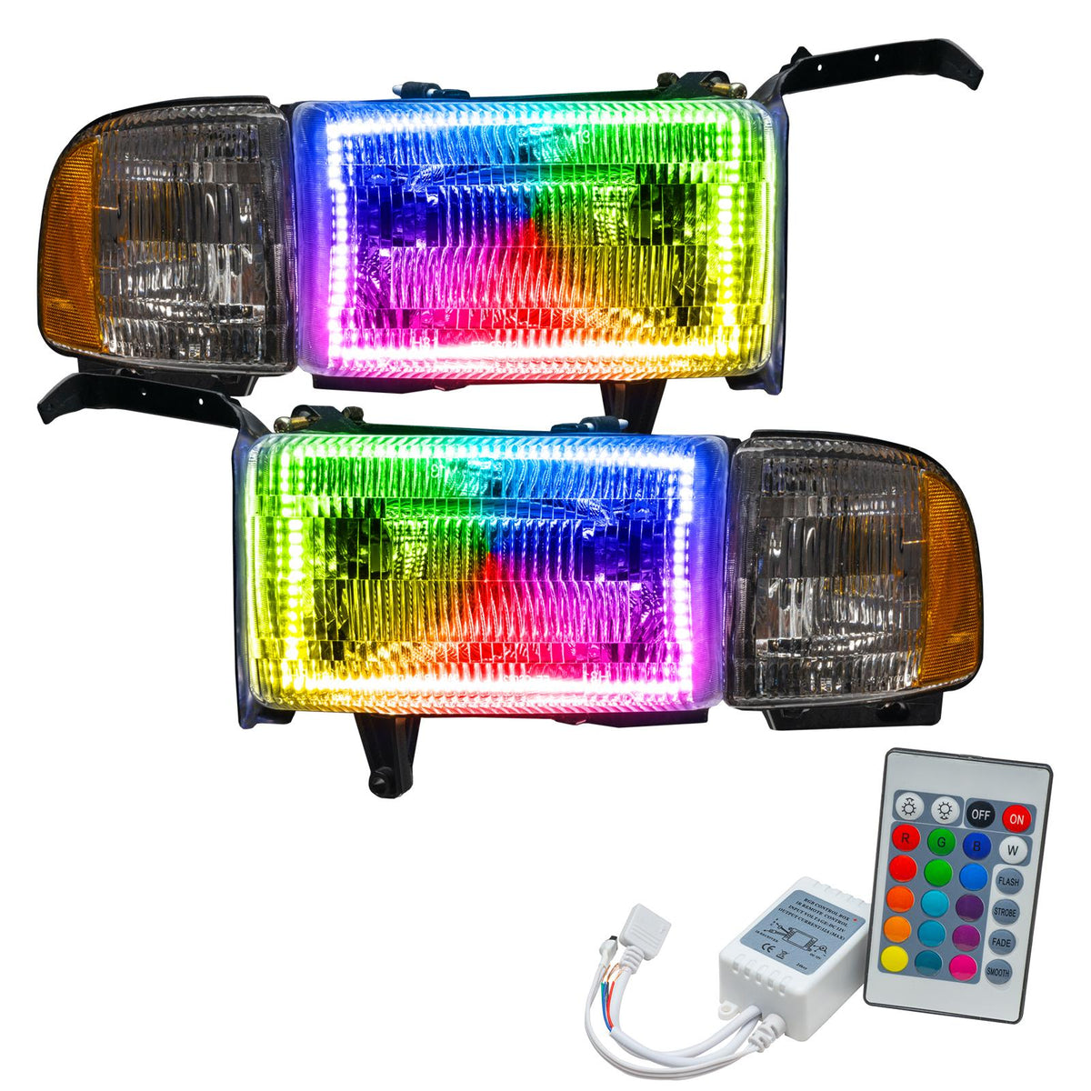 Oracle Lighting Smd Pre-Assembled Headlights, Colorshift - Simple (1994-2001 Ram 1500, Ram 2500, Ram 3500, Ram 4000) - 8167-504