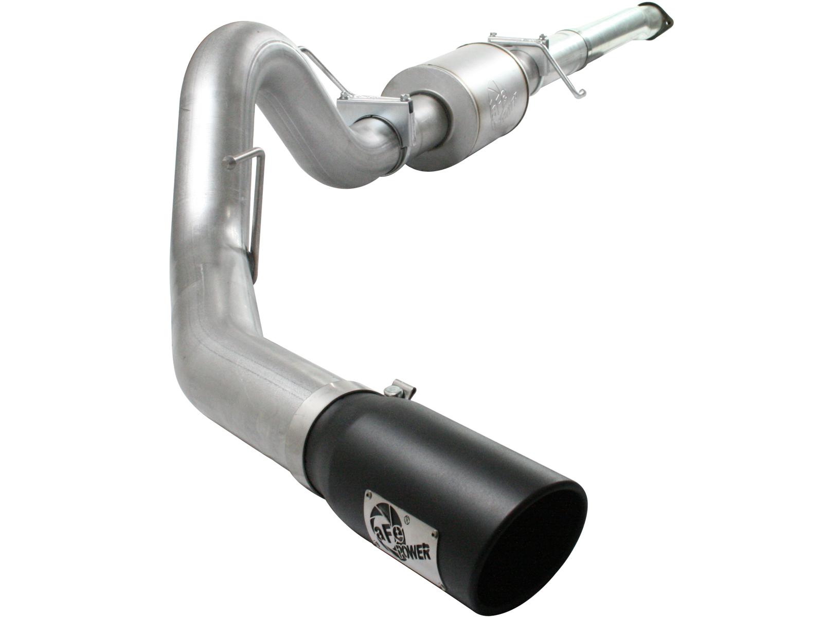 AFE ATLAS 4 IN Aluminized Steel Cat-Back Exhaust System w/ Muffler & Black Tip (2011-2014 F-150) - 49-03041-B