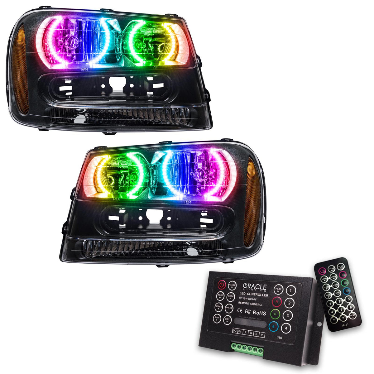 Oracle Lighting Smd Pre-Assembled Headlights, Colorshift 2.0 (2002-2009 Trailblazer, Trailblazer EXT) - 8168-333