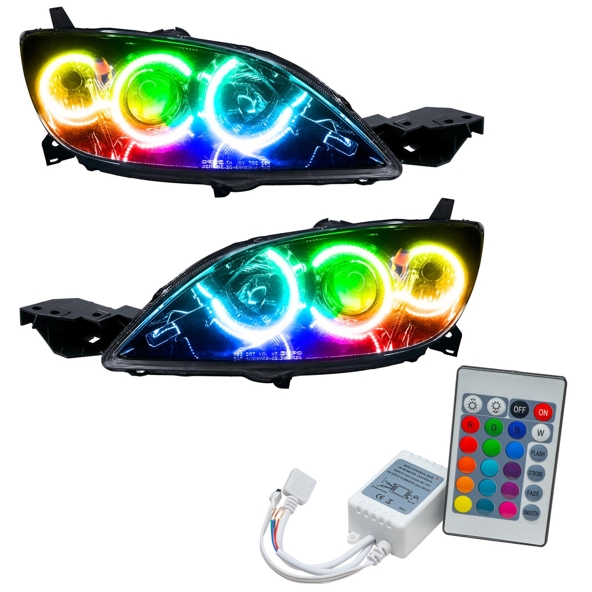 Oracle Lighting Smd Pre-Assembled Headlights, Halogen Style, Colorshift - Simple (2004-2009 3) - 8174-504