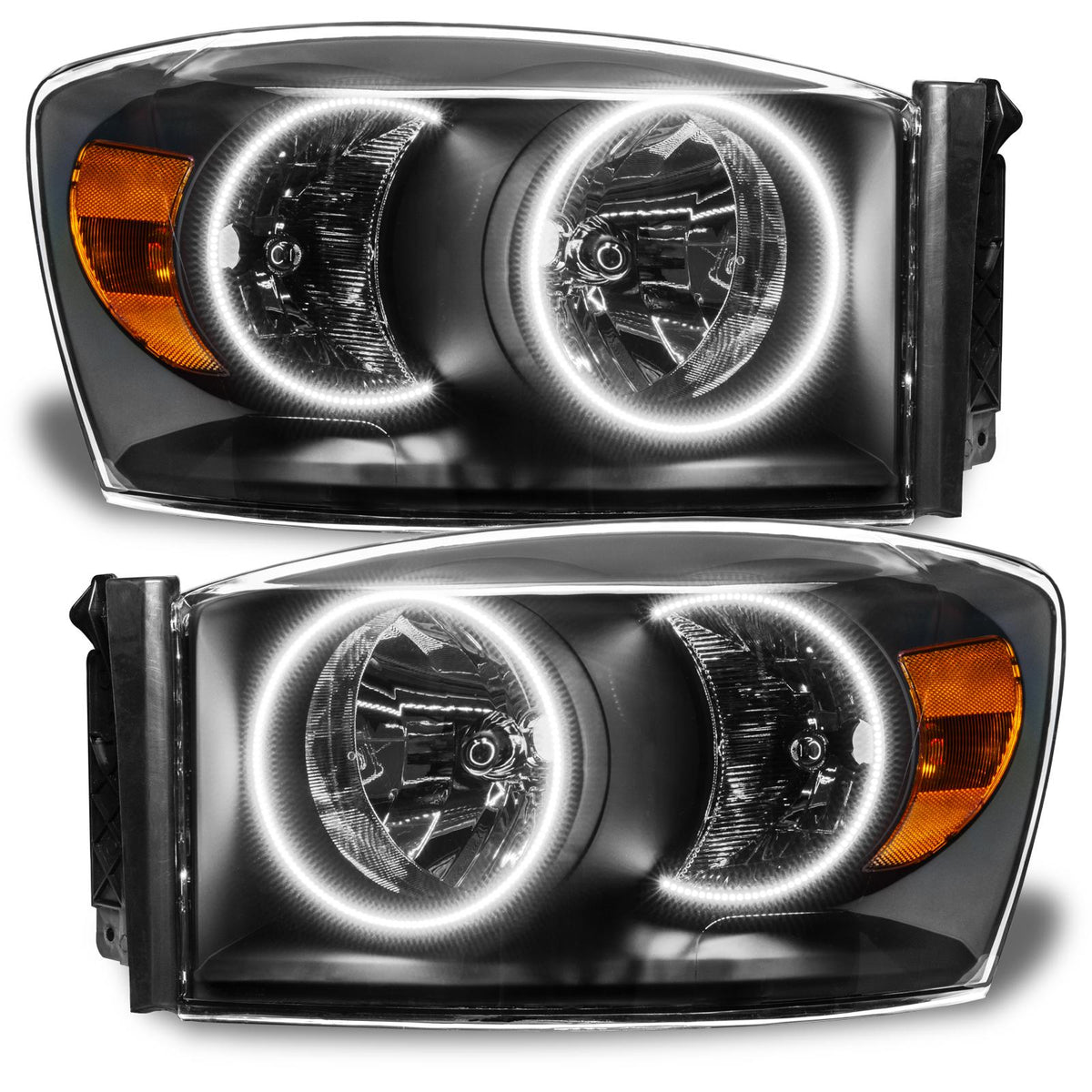 Oracle Lighting Smd Pre-Assembled Headlights, Black, White (2007-2008 Ram 1500, Ram 2500, Ram 3500, Ram 4000, Ram 4500, Ram 5500) - 8187-001