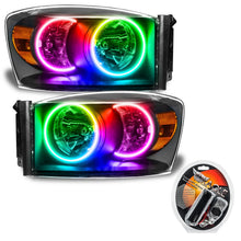 Oracle Lighting Smd Pre-Assembled Headlights, Black Bezel, Colorshift (2007-2008 Ram 1500, Ram 2500, Ram 3500, Ram 4000, Ram 4500, Ram 5500) - 8187-330