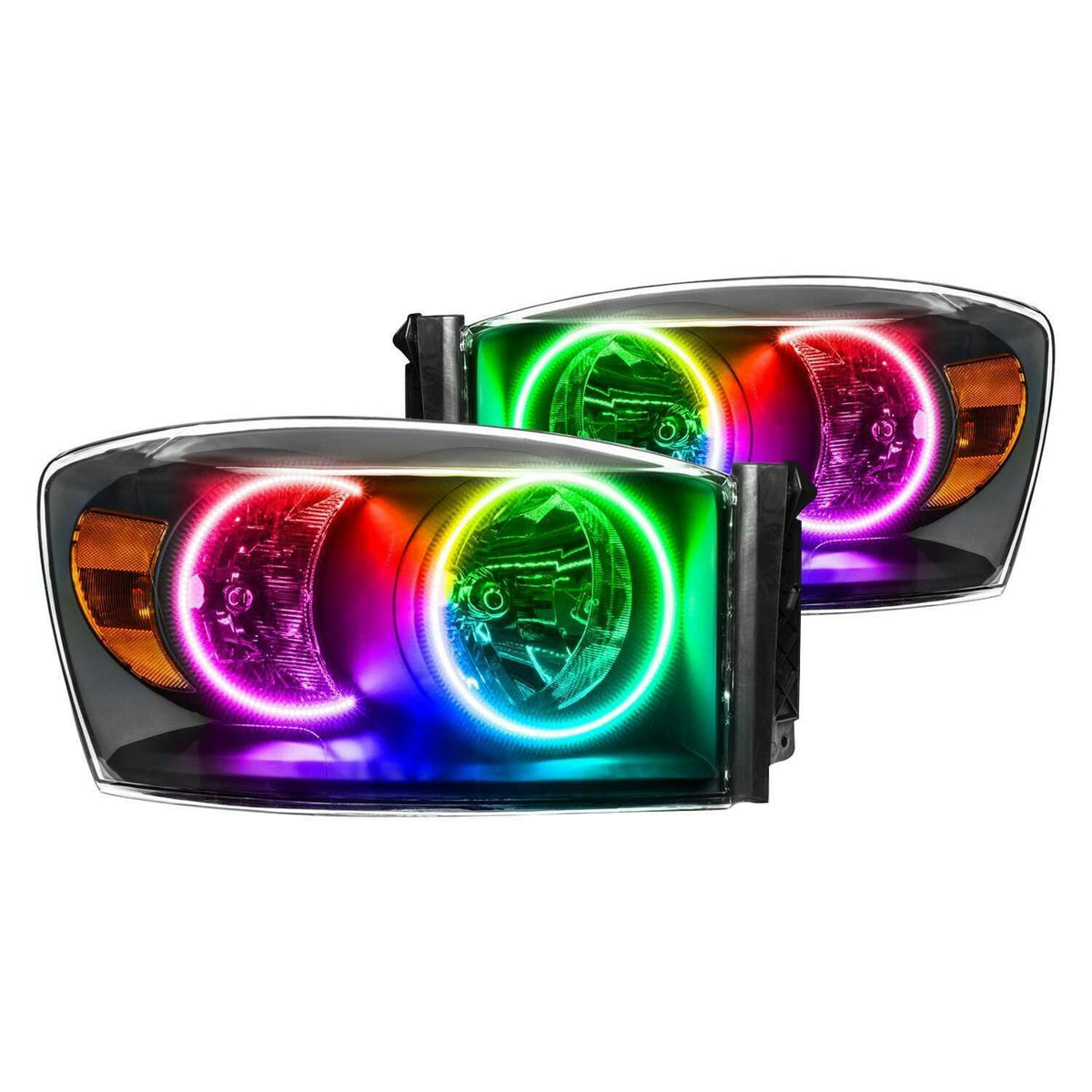Oracle Lighting 2007-2008 Dodge Ram Pre-Assembled Led Halo Headlights - (Black Housing) (2007-2008 Dodge Ram 1500) - 8187-335