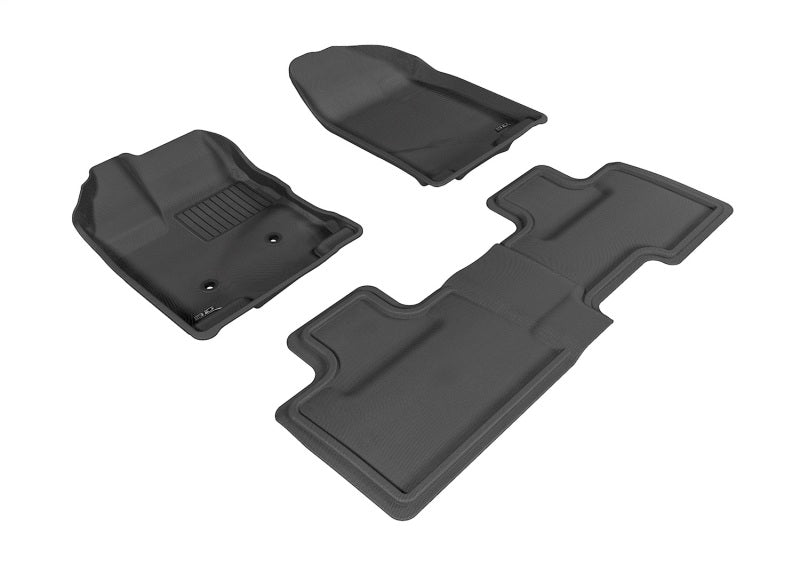 3D MAXpider 2007-2014 Ford Edge Kagu 1st & 2nd Row Floormats - Black