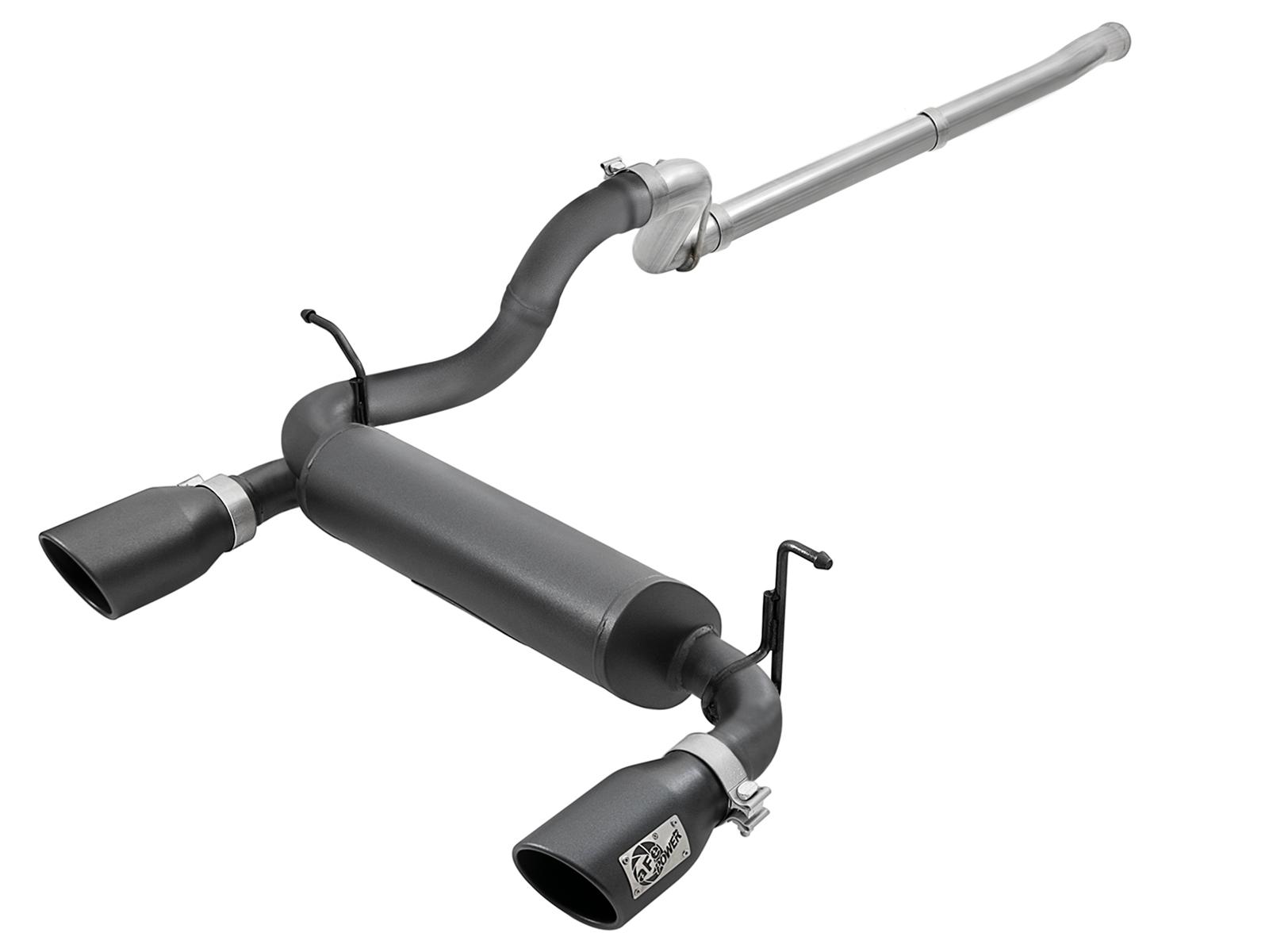 AFE MACH Force-Xp Cat-Back Exhaust w/ Dual Black Tip (2018-2021 Wrangler, Wrangler) - 49-48076-B
