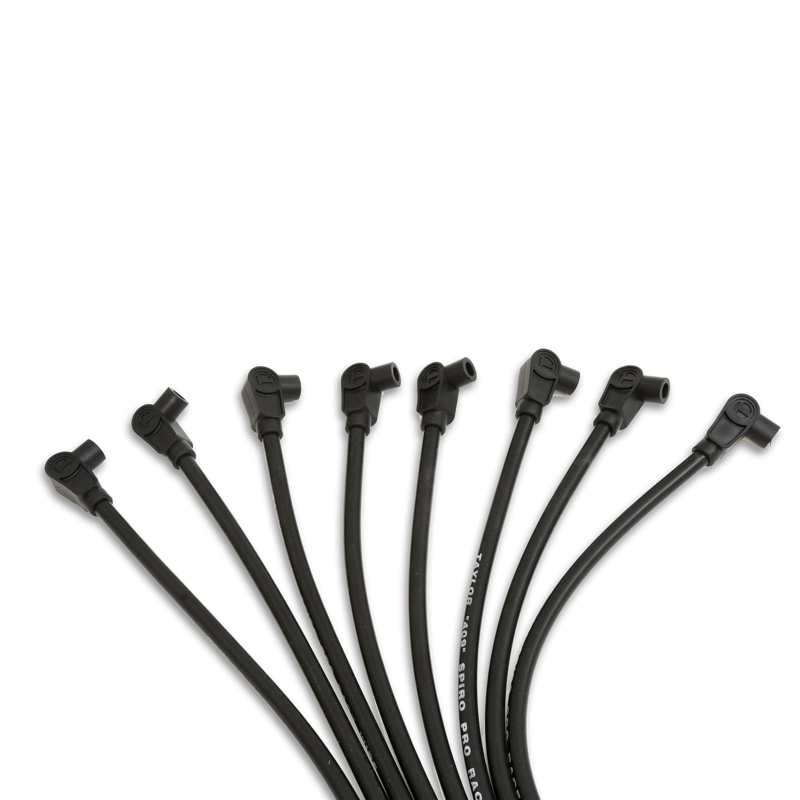 TAYLOR CABLE 409 Spiro Pro Race Hemi Universal Wire, Black Spark Plug Wires - 79092