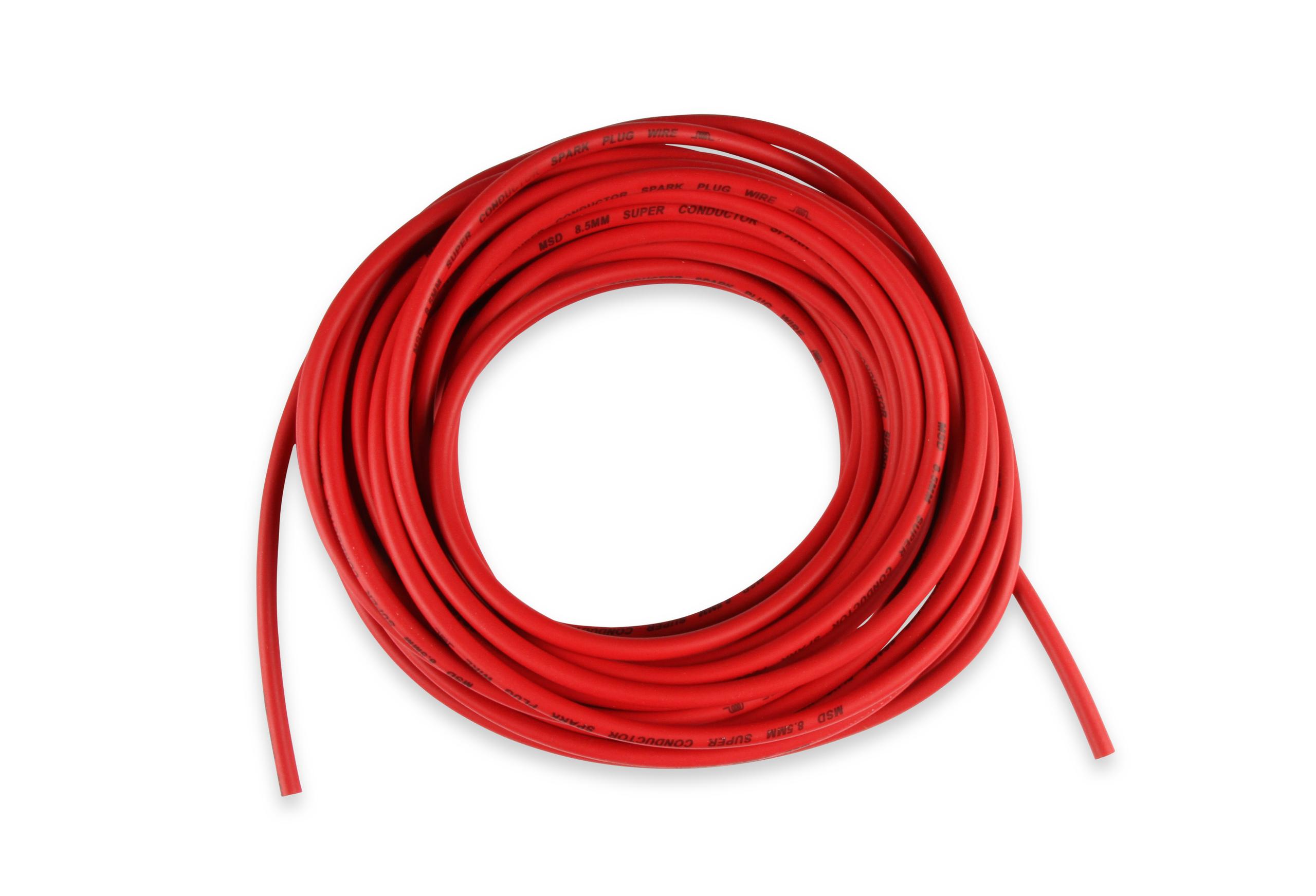 Super Conductor Spark Plug Wire, Red 8.5mm, 50 Ft.  - 34029