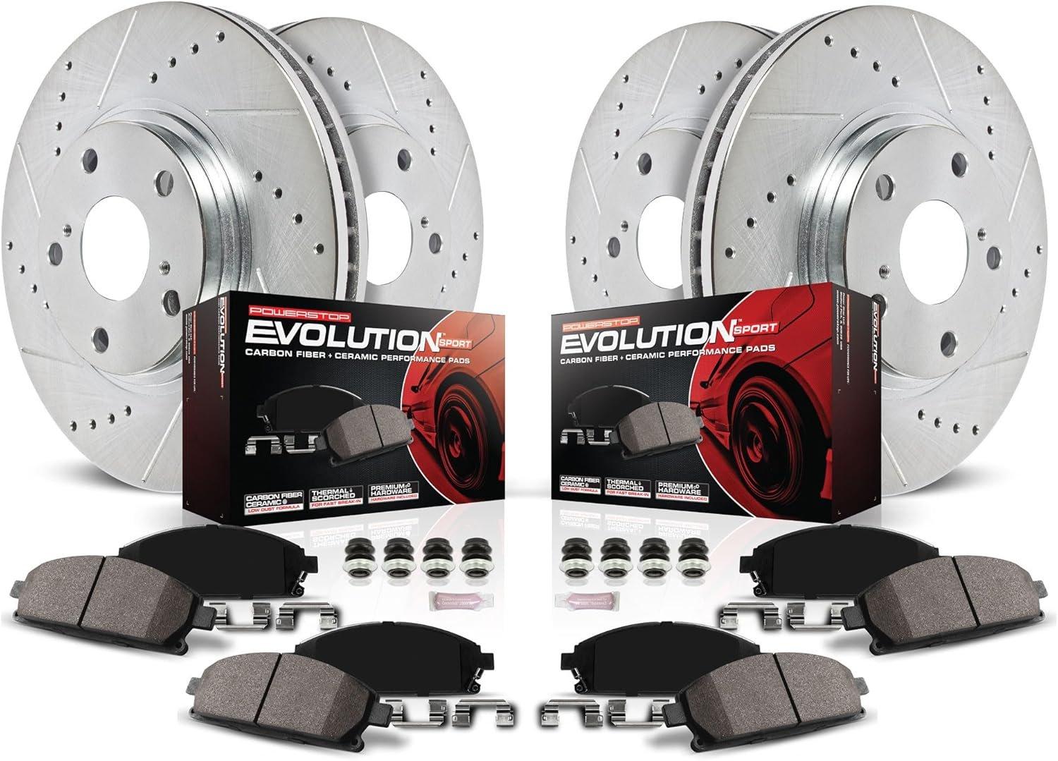 Power Stop Front and Rear Z23 Evolution Brake Kit (2020-2025 Explorer ST w/ 363mm Front and 350mm Rear Rotors) - K8694