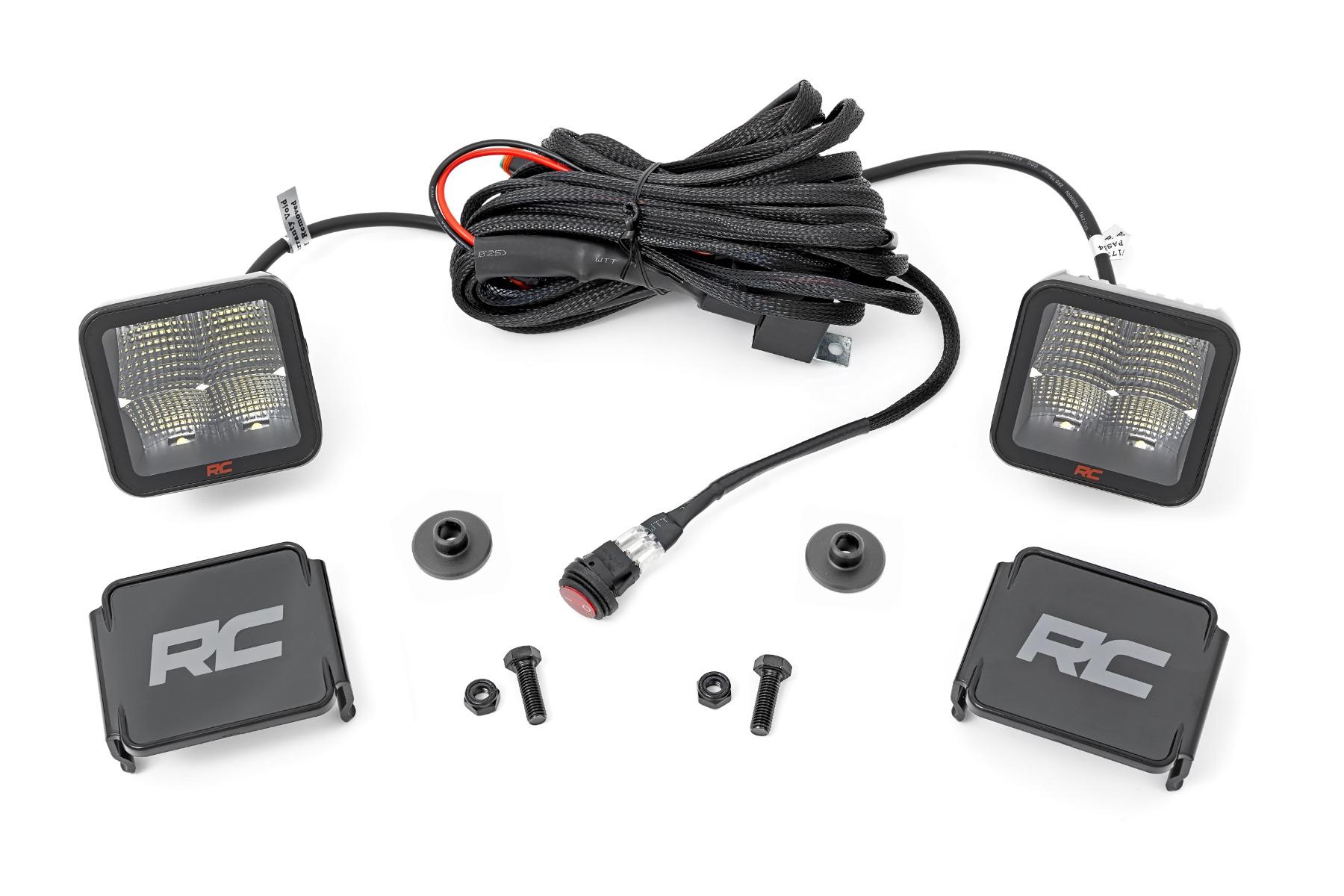Rough Country LED Light Kit Ditch Mount 2 Inch Spectrum Pair Spot Pattern Ford Bronco (21-25) (2021-2026 Bronco) - 82047