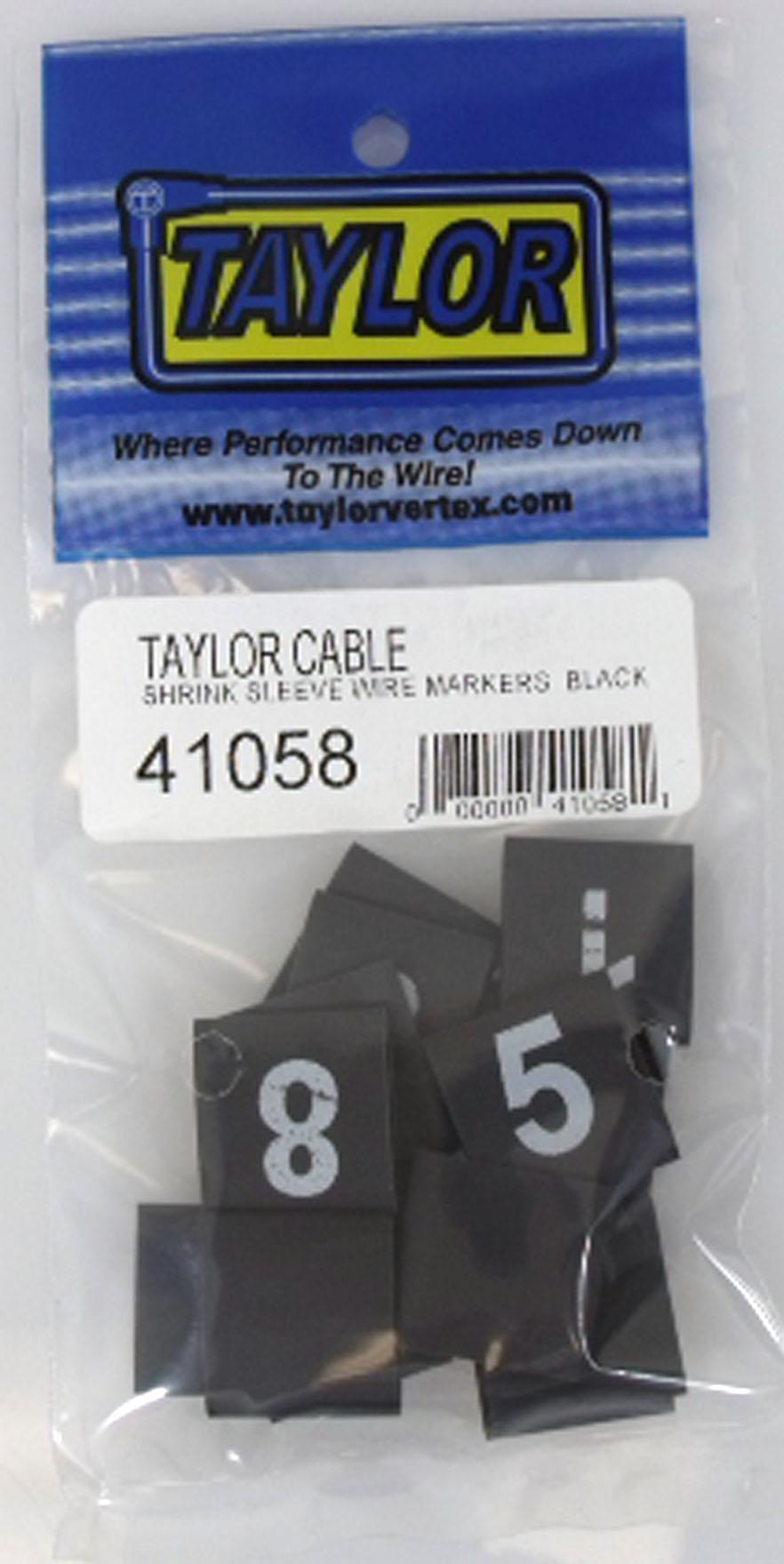 TAYLOR CABLE Shrink Sleeve Wire Markers black  - 41058
