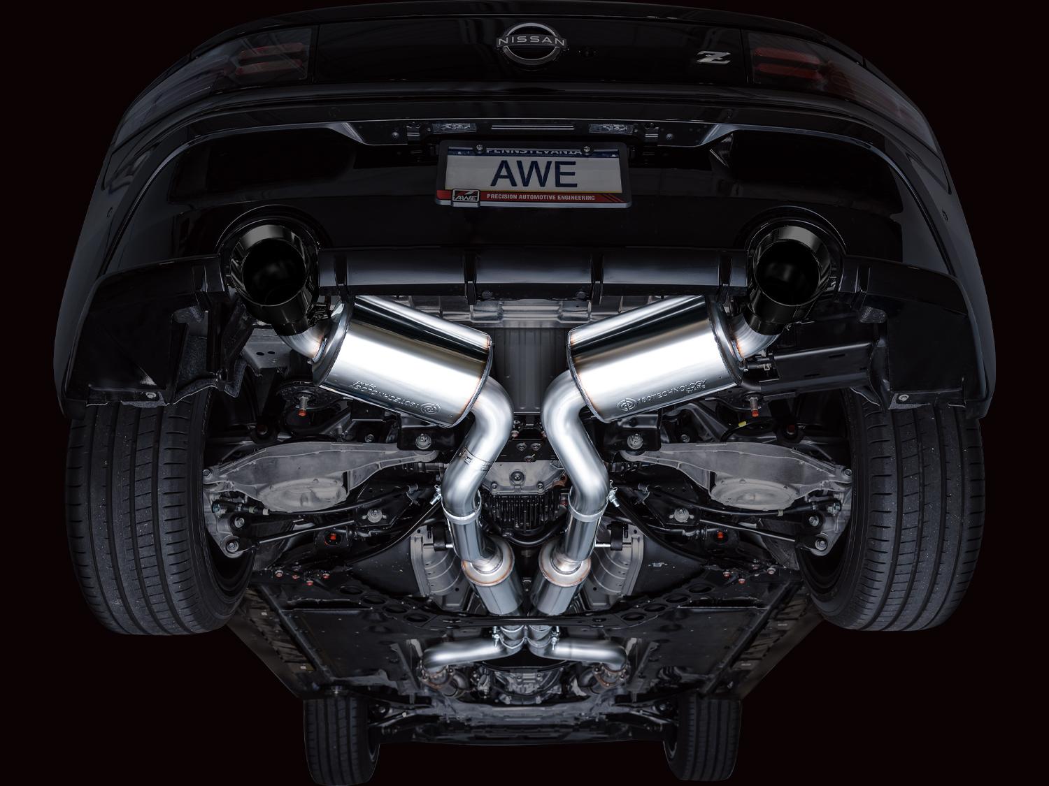 AWE Touring Edition for Nissan Z - Diamond Black Tips - 3015-33400