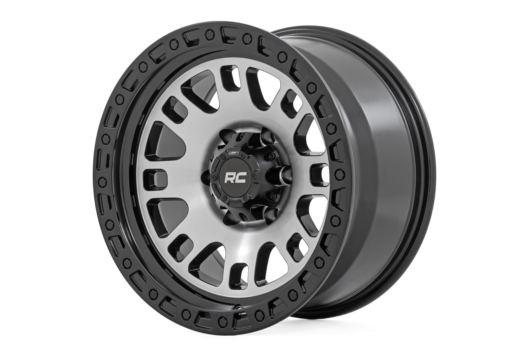 Rough Country 82 Series Wheel One-Piece Machined Semi Gloss Black 17x9 6x5.5 -12mm (1960-1999 C10 Pickup, Land Cruiser, K10 Pickup, K15/K1500 Pickup, K15/K1500 Suburban, Wagoneer, Cherokee, J10, J20, K10 Suburban, K5 Blazer, K10, C15 Suburban, K15 Suburba