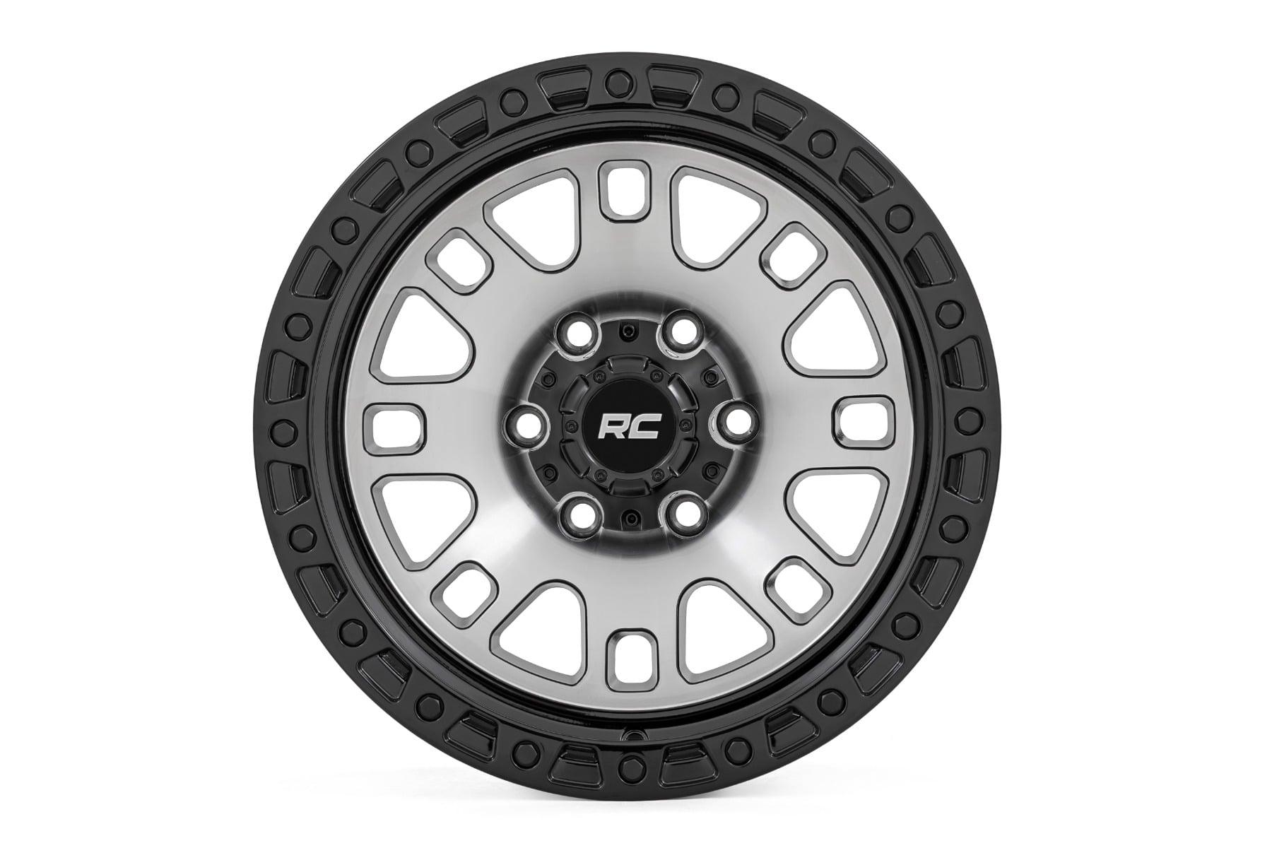 Rough Country 82 Series Wheel One-Piece Machined Semi Gloss Black 17x9 6x5.5 -12mm (1960-1999 C10 Pickup, Land Cruiser, K10 Pickup, K15/K1500 Pickup, K15/K1500 Suburban, Wagoneer, Cherokee, J10, J20, K10 Suburban, K5 Blazer, K10, C15 Suburban, K15 Suburba