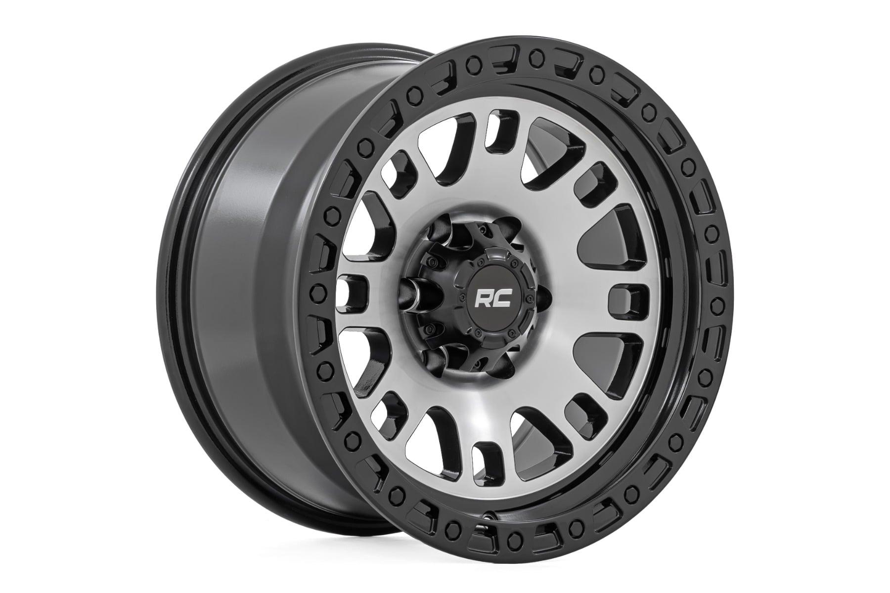 Rough Country 82 Series Wheel One-Piece Machined Semi Gloss Black 17x9 6x5.5 -12mm (1960-1999 C10 Pickup, Land Cruiser, K10 Pickup, K15/K1500 Pickup, K15/K1500 Suburban, Wagoneer, Cherokee, J10, J20, K10 Suburban, K5 Blazer, K10, C15 Suburban, K15 Suburba