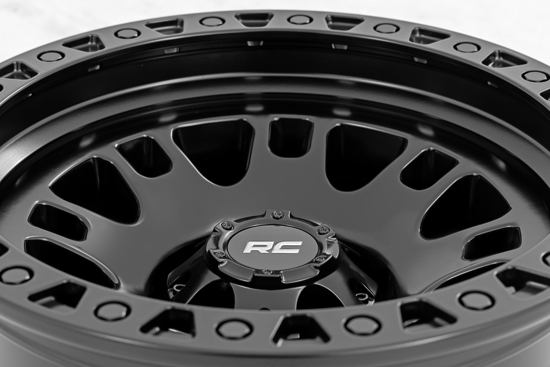 Rough Country 82 Series Wheel One-Piece Semi Gloss Black 17x9 5x4.5 -12mm (1960-1998 W100 Series, W100 Pickup, W100, Bronco II, Cherokee, Wagoneer, Pickup, Ranger, Wrangler, Comanche, Sonoma, Grand Cherokee, T100, Tacoma, B3000) - 82170913