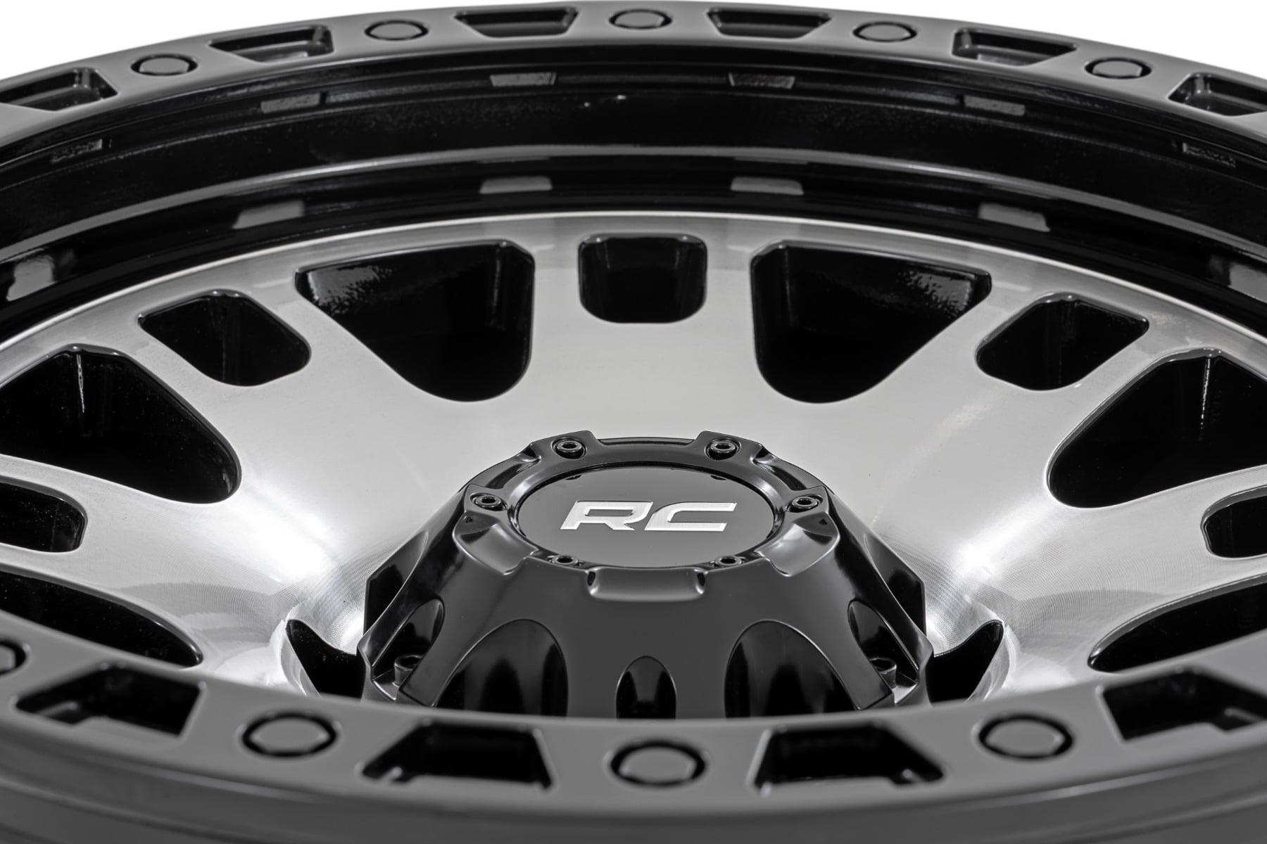 Rough Country 82 Series Wheel One-Piece Machined Semi Gloss Black 18x9 6x5.5 -12mm (1960-1999 C10 Pickup, Land Cruiser, K10 Pickup, K15/K1500 Pickup, K15/K1500 Suburban, Wagoneer, Cherokee, J10, J20, K5 Blazer, K10 Suburban, K10, C15 Suburban, K15 Suburba