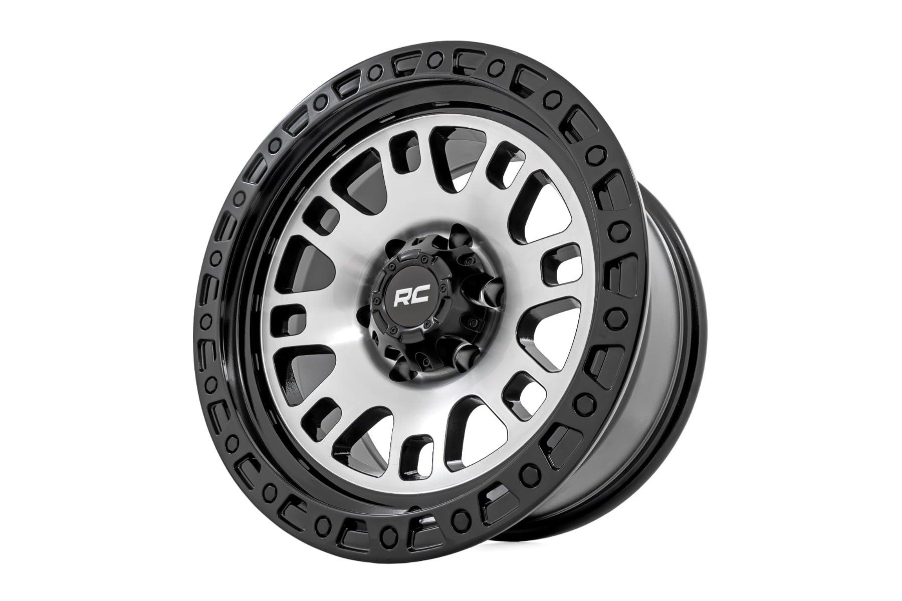 Rough Country 82 Series Wheel One-Piece Machined Semi Gloss Black 18x9 6x5.5 -12mm (1960-1999 C10 Pickup, Land Cruiser, K10 Pickup, K15/K1500 Pickup, K15/K1500 Suburban, Wagoneer, Cherokee, J10, J20, K5 Blazer, K10 Suburban, K10, C15 Suburban, K15 Suburba