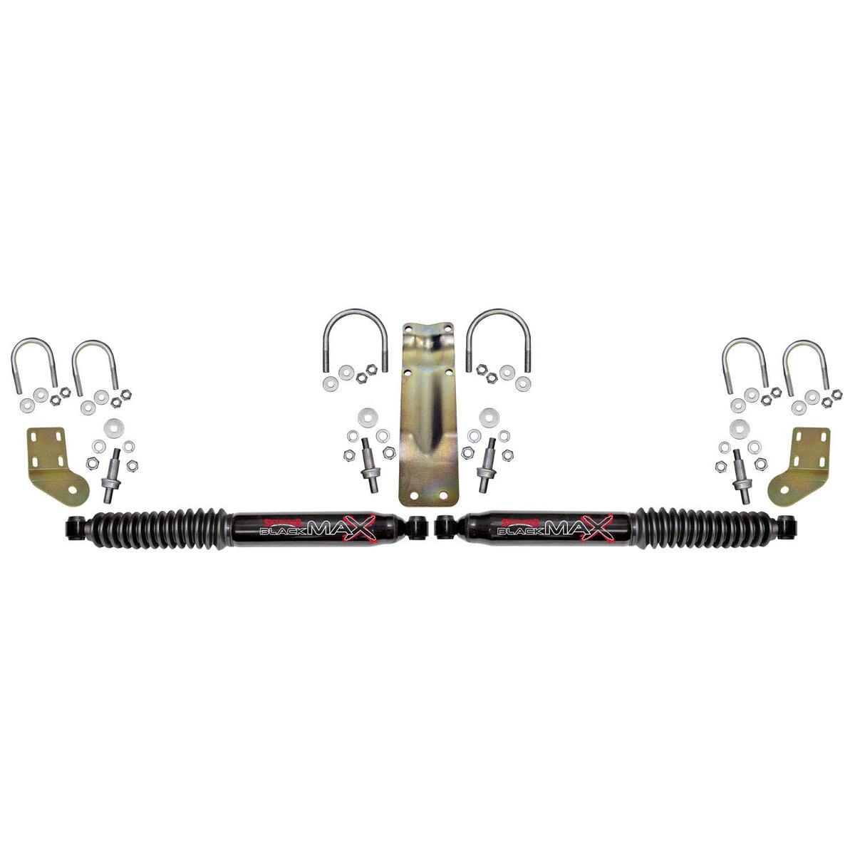 Skyjacker Black MAX Dual Steering Stabilizer Kit With Black Cylinders and Black Boots 2005-2023 Ford F250/F350 Super Duty (2005-2023 F-350 Super Duty, F-250 Super Duty) - 8253
