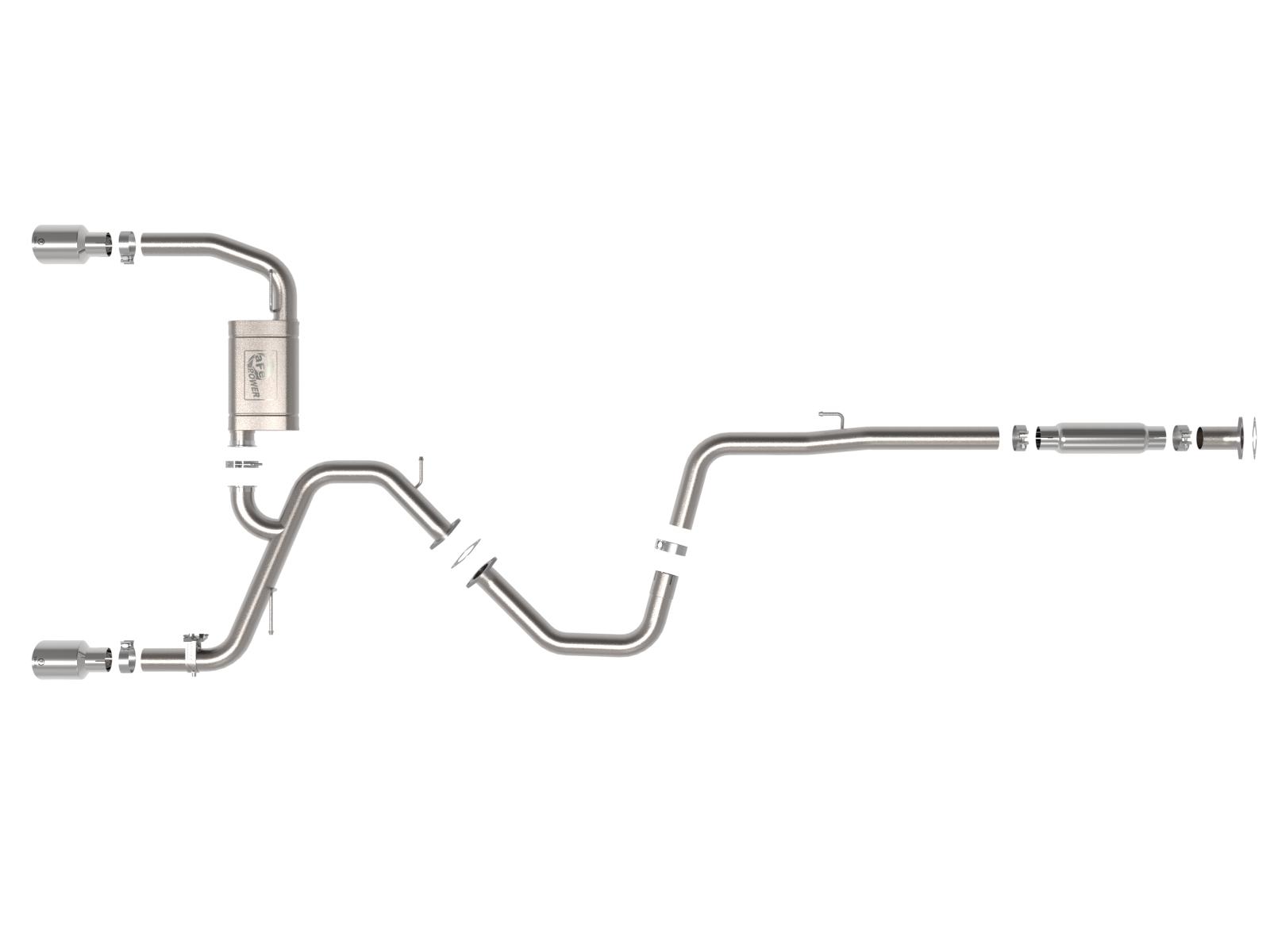 AFE Takeda 3 IN 304 Stainless Steel Cat-Back Exhaust w/ Polished Tips Hyundai Elantra N 22-23 L4-2.0L (t) - 49-37028-P