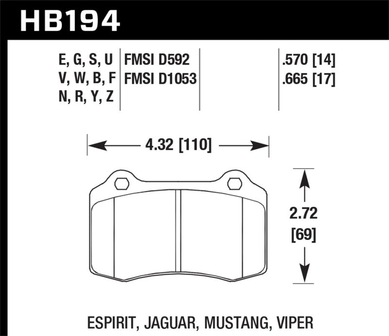 Hawk Street Brake Pads - HB194B.665