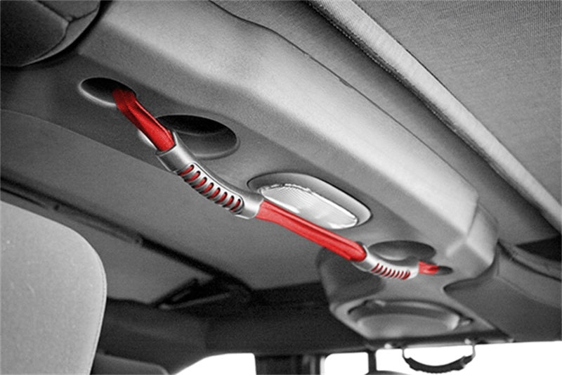 Rugged Ridge Grab Strap Rear Dual Red; 07-18 Jeep Wrangler Jku - 13305.13