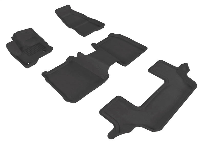 3D MAXpider 2009-2019 Ford Flex Kagu 1st & 2nd & 3rd Row Floormats - Black