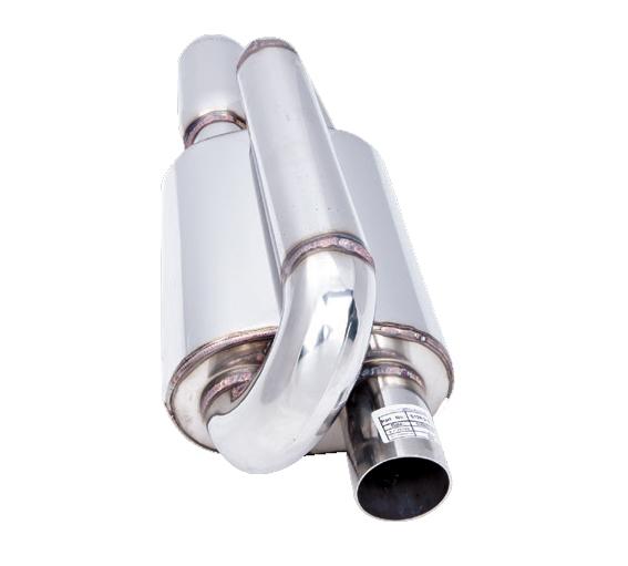 XForce 2.25 Twin Loop Oval Muffler (Left Inlet) - S12L-2.25