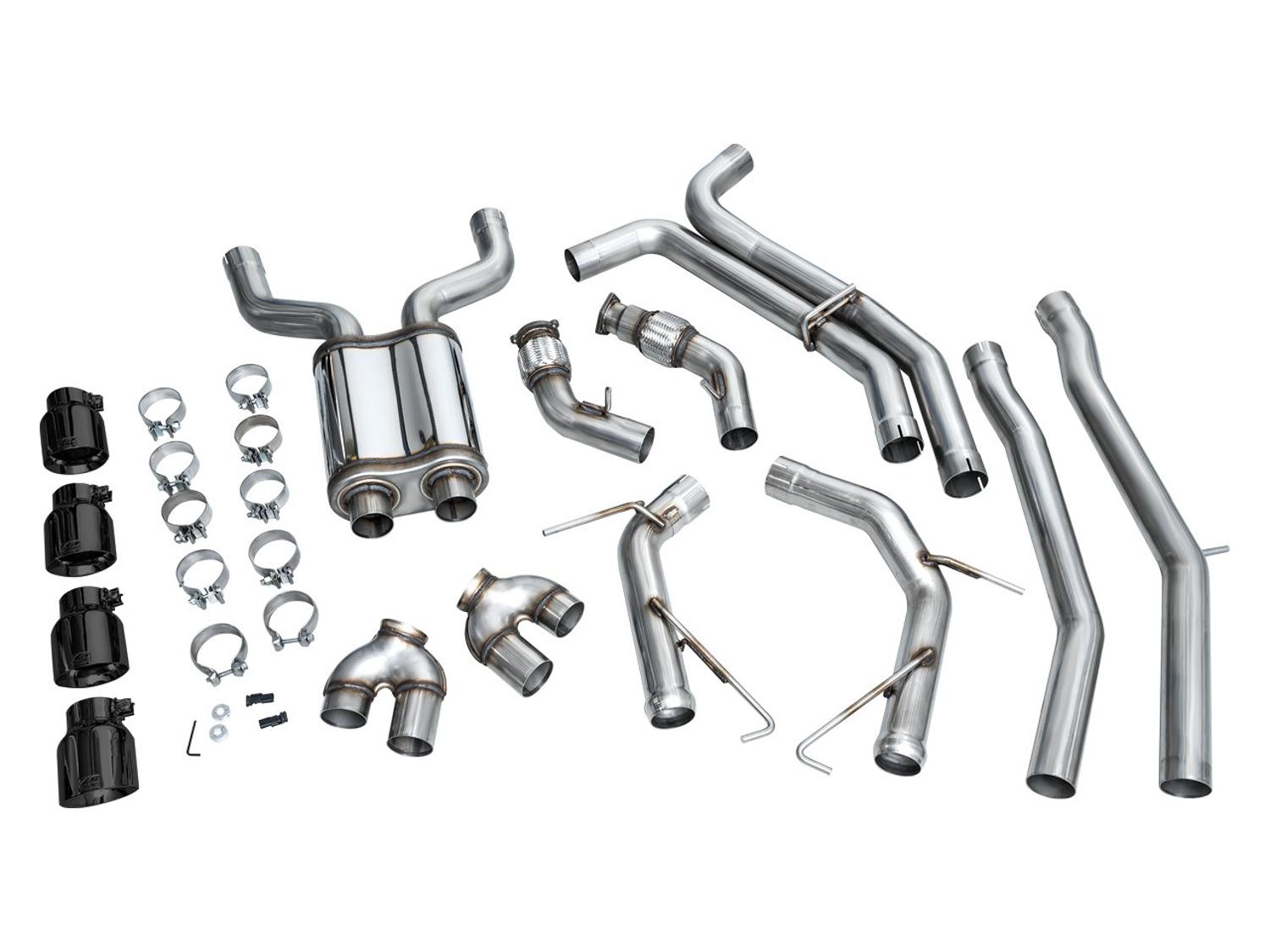 AWE Track Edition for Audi C8 S6/S7 - Diamond Black Tips - 3020-43109