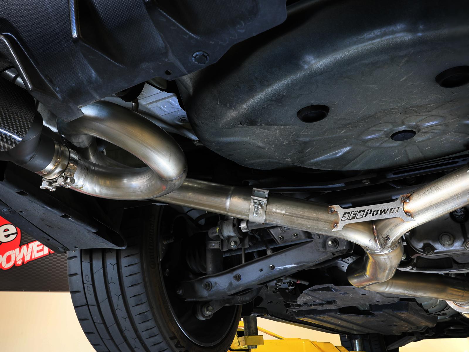 AFE Takeda 3 IN to 2-1/4 IN 304 Stainless Steel Cat-Back Exhaust w/ Blue Flame Tip (2015-2021 WRX , WRX STI) - 49-36810-L