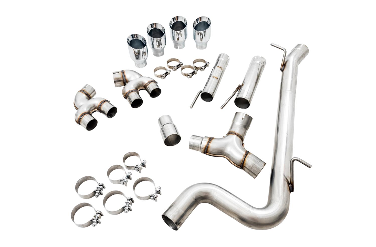 AWE Track Edition Exhaust for MK7 Golf R - Chrome Silver Tips, 102mm - 3015-42134