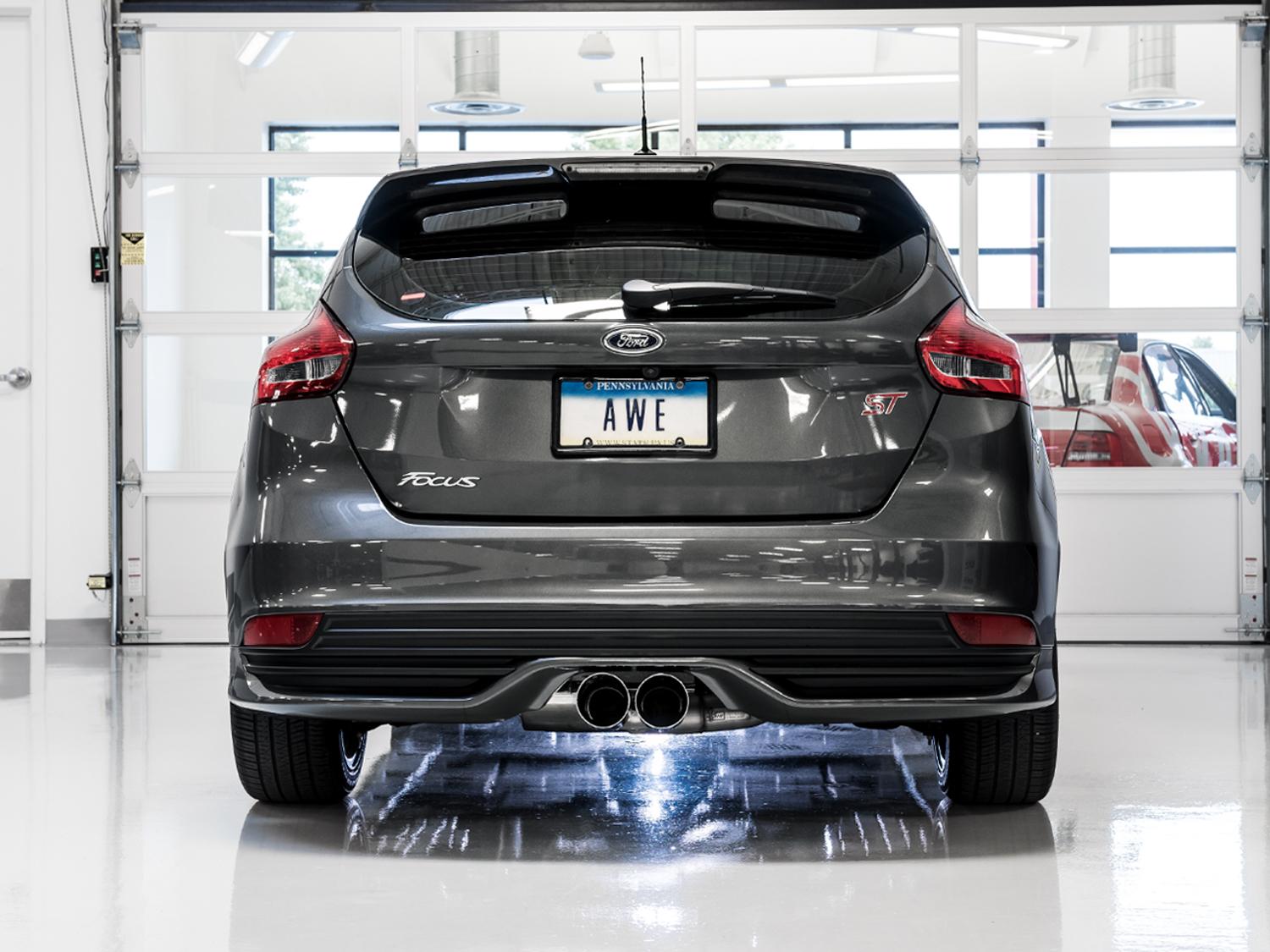AWE 3015-32092 2013-2018 Focus ST Touring Edition Catback Exhaust with Chrome Silver Tips (Non Resonated)